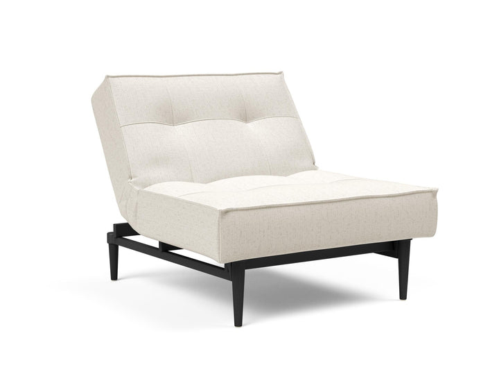 Fotoliu recliner Splitback Styletto Black Wood Boucle Off White 115x90cm
