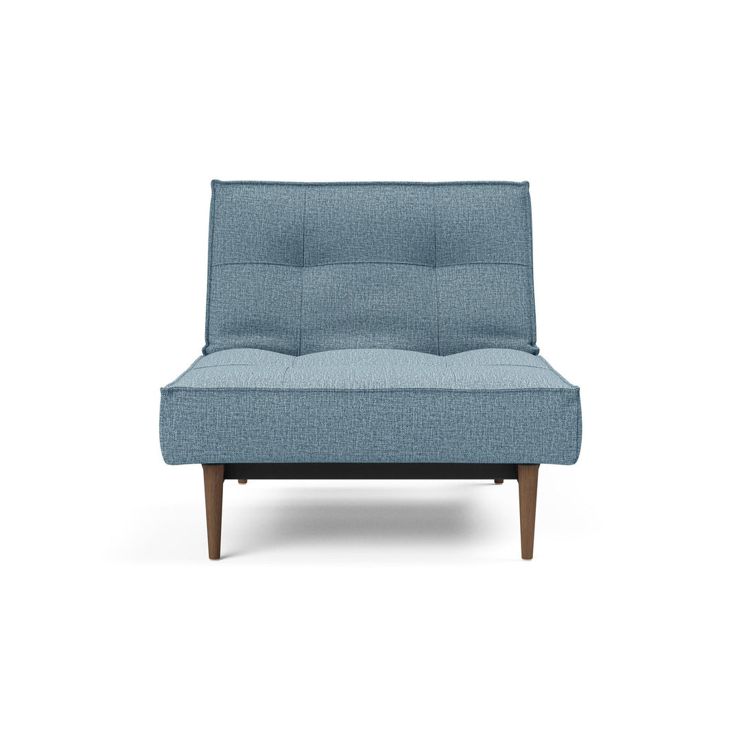 The Decorators: Fotoliu recliner Splitback Styletto Dark Wood Mixed Dance Light Blue 115x90cm