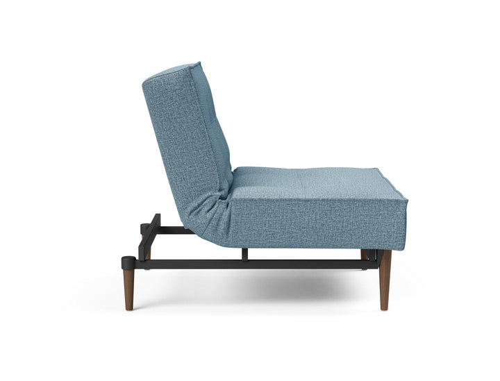 The Decorators: Fotoliu recliner Splitback Styletto Dark Wood Mixed Dance Light Blue 115x90cm