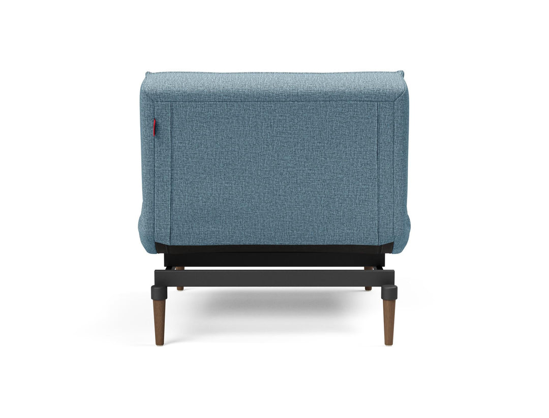 The Decorators: Fotoliu recliner Splitback Styletto Dark Wood Mixed Dance Light Blue 115x90cm