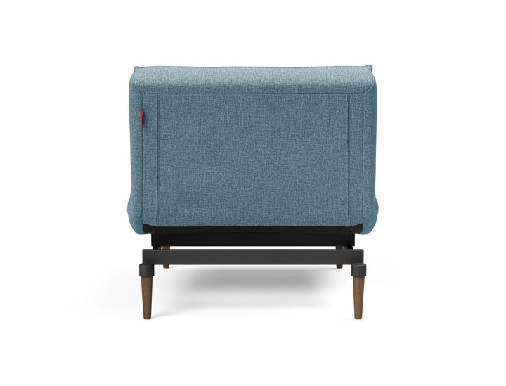 The Decorators: Fotoliu recliner Splitback Styletto Dark Wood Mixed Dance Light Blue 115x90cm