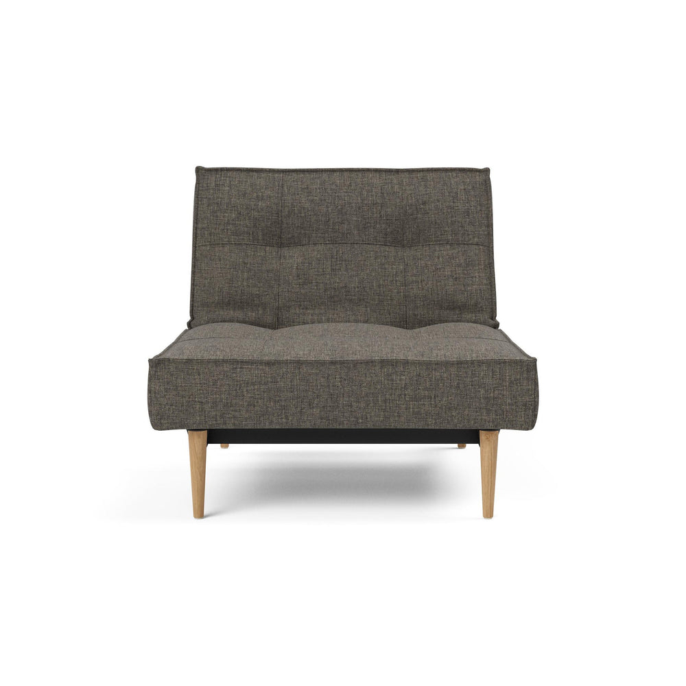 The Decorators: Fotoliu recliner Splitback Styletto Light Wood Flashtex Dark Grey 115x90cm