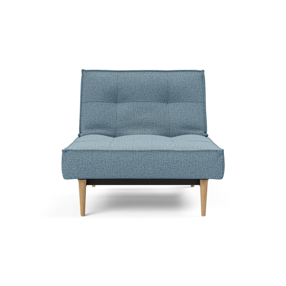 The Decorators: Fotoliu recliner Splitback Styletto Light Wood Mixed Dance Light Blue 115x90cm