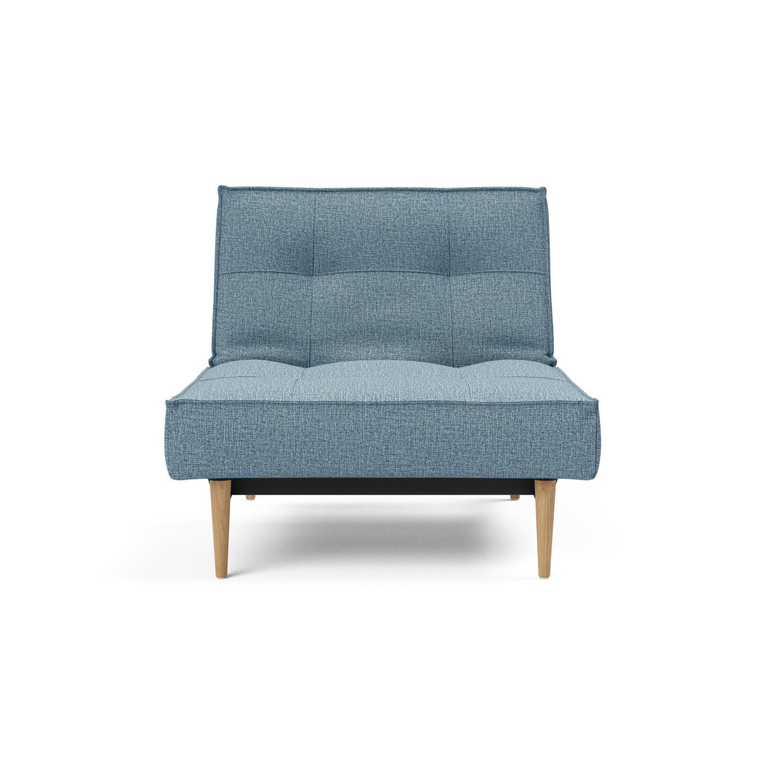The Decorators: Fotoliu recliner Splitback Styletto Light Wood Mixed Dance Light Blue 115x90cm