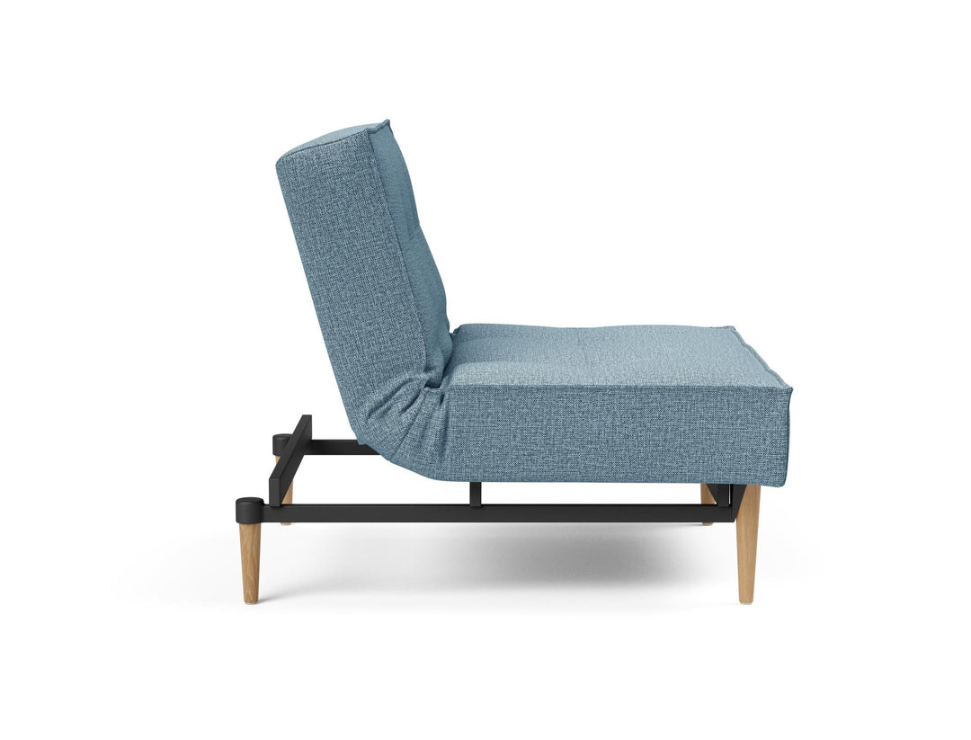 The Decorators: Fotoliu recliner Splitback Styletto Light Wood Mixed Dance Light Blue 115x90cm