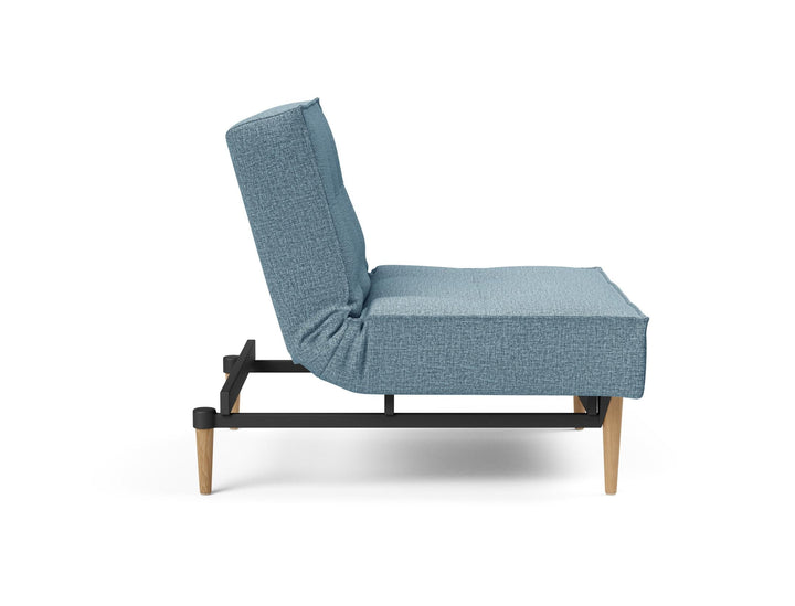 The Decorators: Fotoliu recliner Splitback Styletto Light Wood Mixed Dance Light Blue 115x90cm