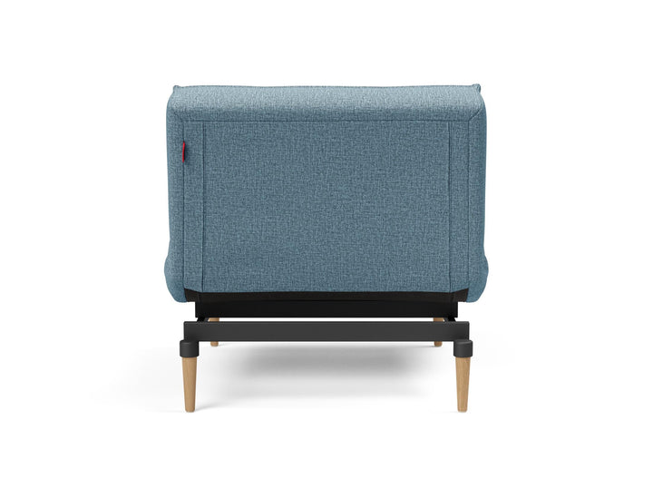 The Decorators: Fotoliu recliner Splitback Styletto Light Wood Mixed Dance Light Blue 115x90cm