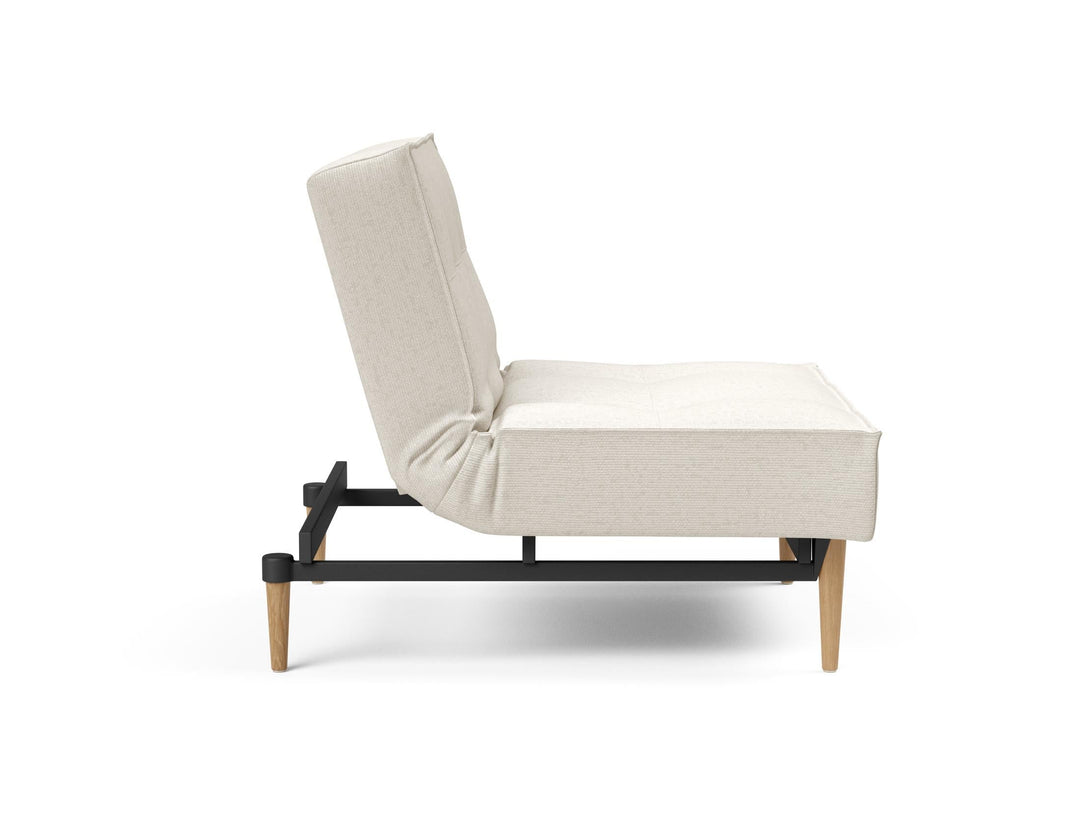 The Decorators: Fotoliu recliner Splitback Styletto Light Wood Boucle Off White 115x90cm