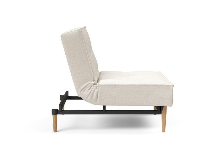 The Decorators: Fotoliu recliner Splitback Styletto Light Wood Boucle Off White 115x90cm