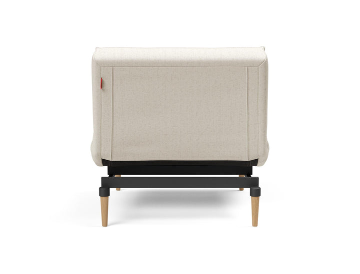 The Decorators: Fotoliu recliner Splitback Styletto Light Wood Boucle Off White 115x90cm