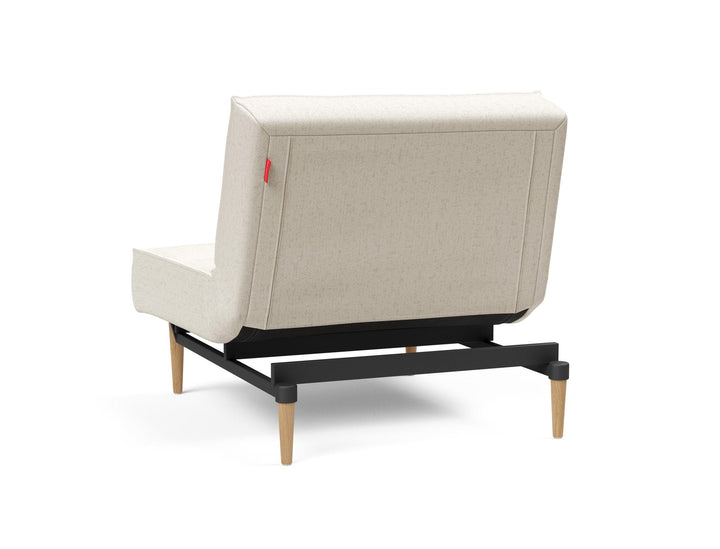 The Decorators: Fotoliu recliner Splitback Styletto Light Wood Boucle Off White 115x90cm