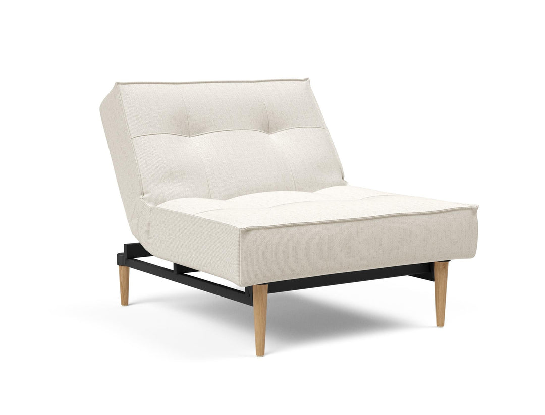 The Decorators: Fotoliu recliner Splitback Styletto Light Wood Boucle Off White 115x90cm