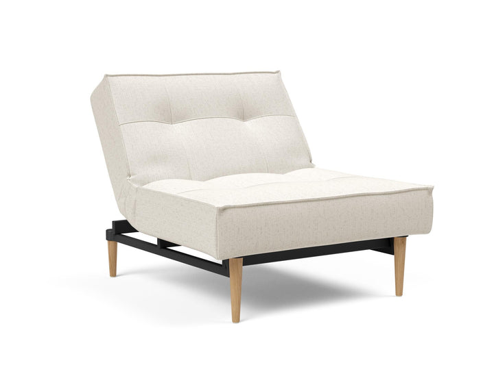 The Decorators: Fotoliu recliner Splitback Styletto Light Wood Boucle Off White 115x90cm