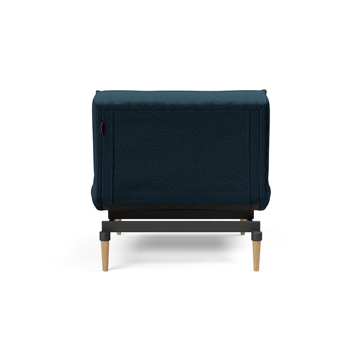 The Decorators: Fotoliu recliner Splitback Styletto Light Wood Argus Navy Blue 115x90cm