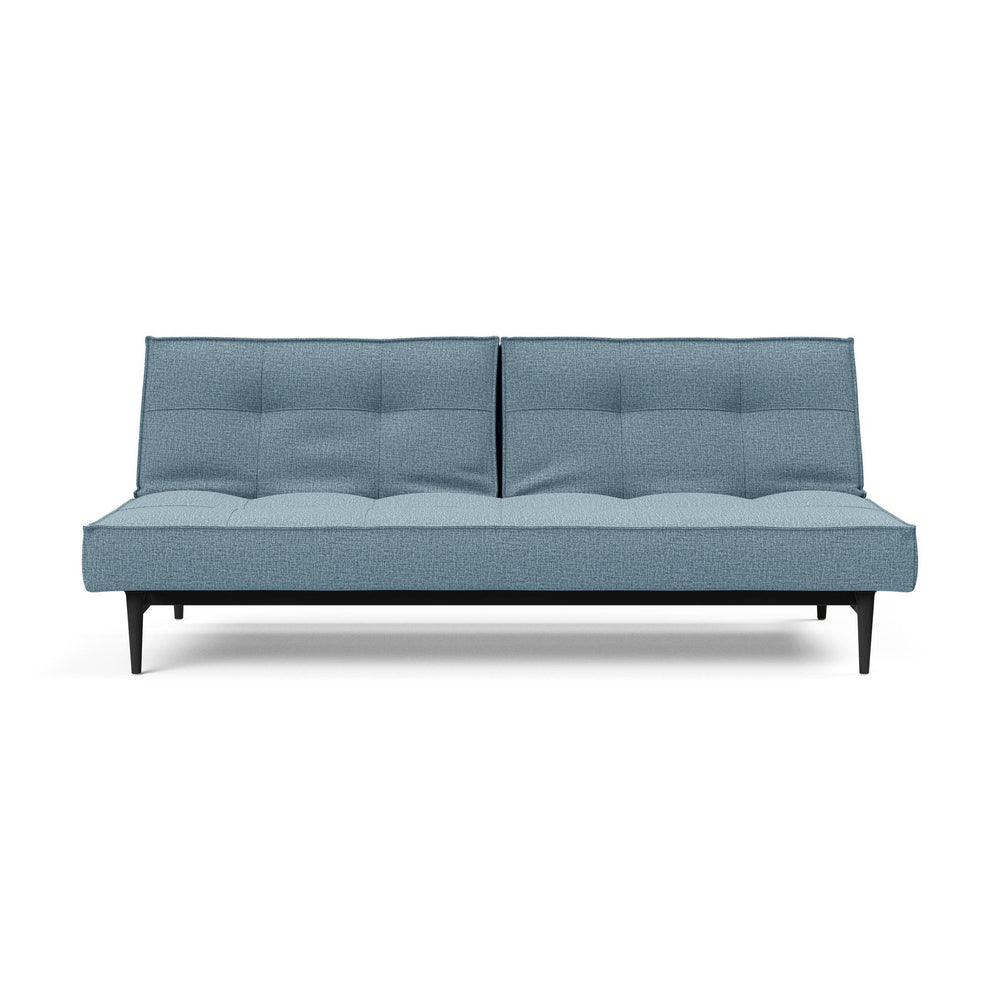 The Decorators: Canapea extensibila Splitback Styletto Black Wood Mixed Dance Light Blue 115x210cm