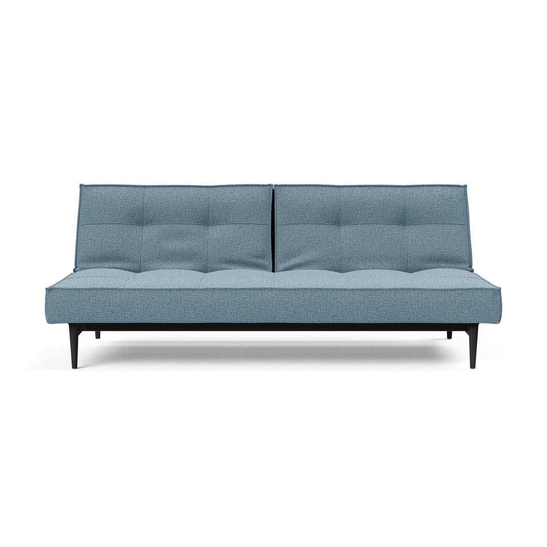 The Decorators: Canapea extensibila Splitback Styletto Black Wood Mixed Dance Light Blue 115x210cm