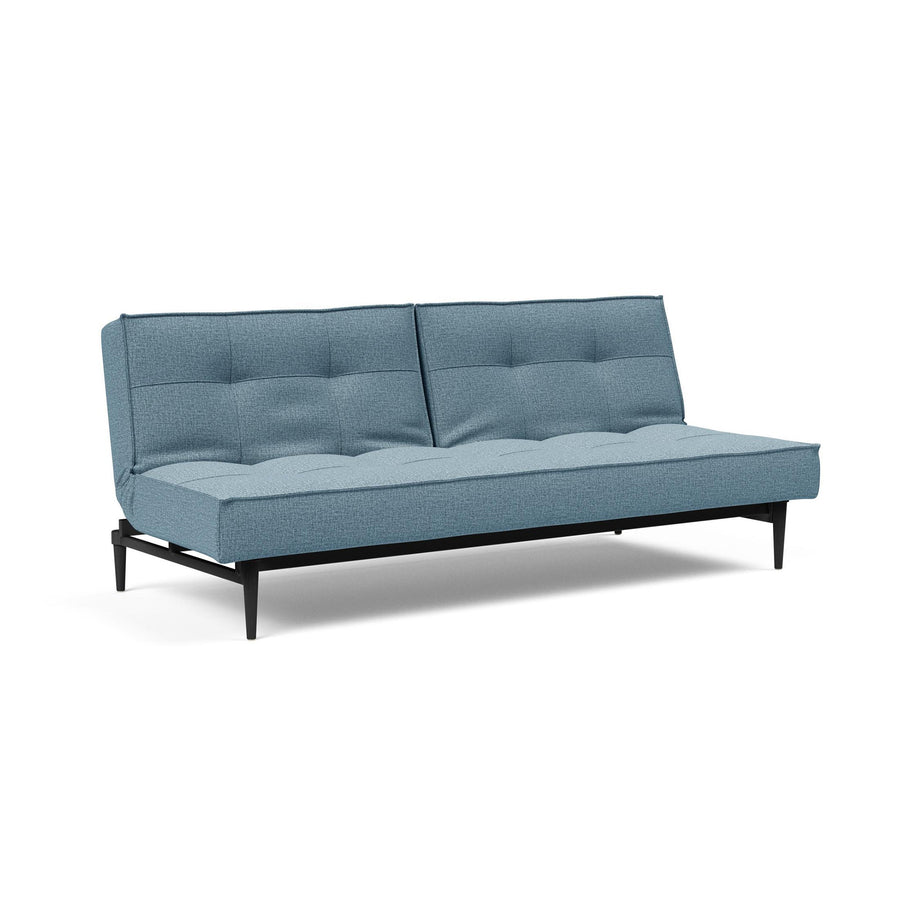 The Decorators: Canapea extensibila Splitback Styletto Black Wood Mixed Dance Light Blue 115x210cm