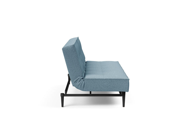 The Decorators: Canapea extensibila Splitback Styletto Black Wood Mixed Dance Light Blue 115x210cm