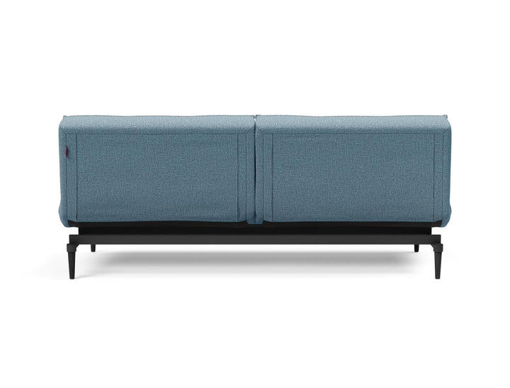 The Decorators: Canapea extensibila Splitback Styletto Black Wood Mixed Dance Light Blue 115x210cm