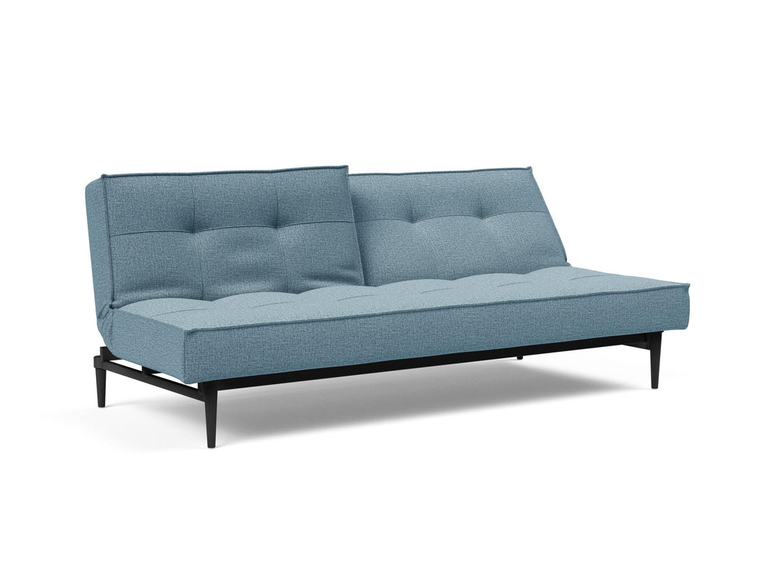 The Decorators: Canapea extensibila Splitback Styletto Black Wood Mixed Dance Light Blue 115x210cm