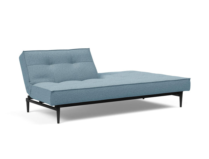 The Decorators: Canapea extensibila Splitback Styletto Black Wood Mixed Dance Light Blue 115x210cm