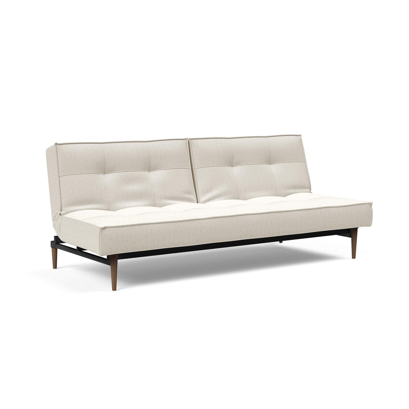Canapea extensibila Splitback Styletto Dark Wood Boucle Off White 115x210cm