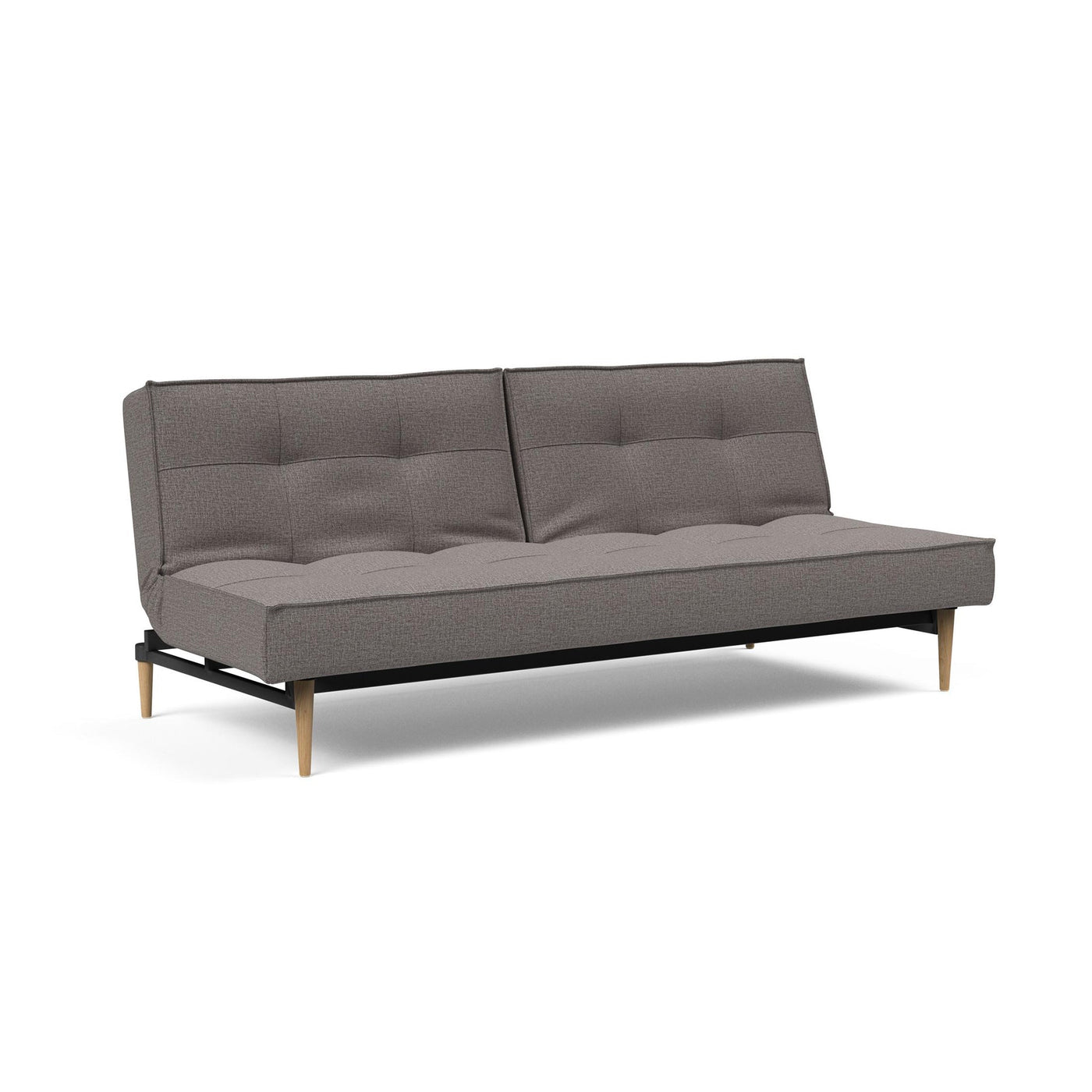 Canapea extensibila Splitback Styletto Mixed Dance Grey / lemn natur 115x210cm