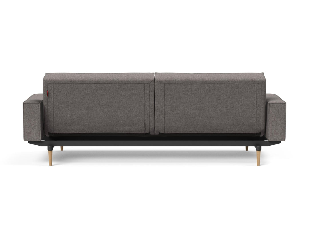 The Decorators: Canapea extensibila cu brate Splitback Styletto Light Wood Mixed Dance Grey 115x210cm