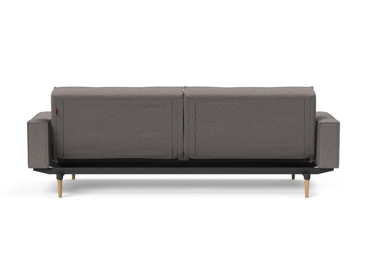 The Decorators: Canapea extensibila cu brate Splitback Styletto Light Wood Mixed Dance Grey 115x210cm