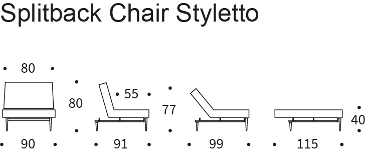 Fotoliu recliner Splitback Styletto Dark Wood Boucle Off White 115x90cm