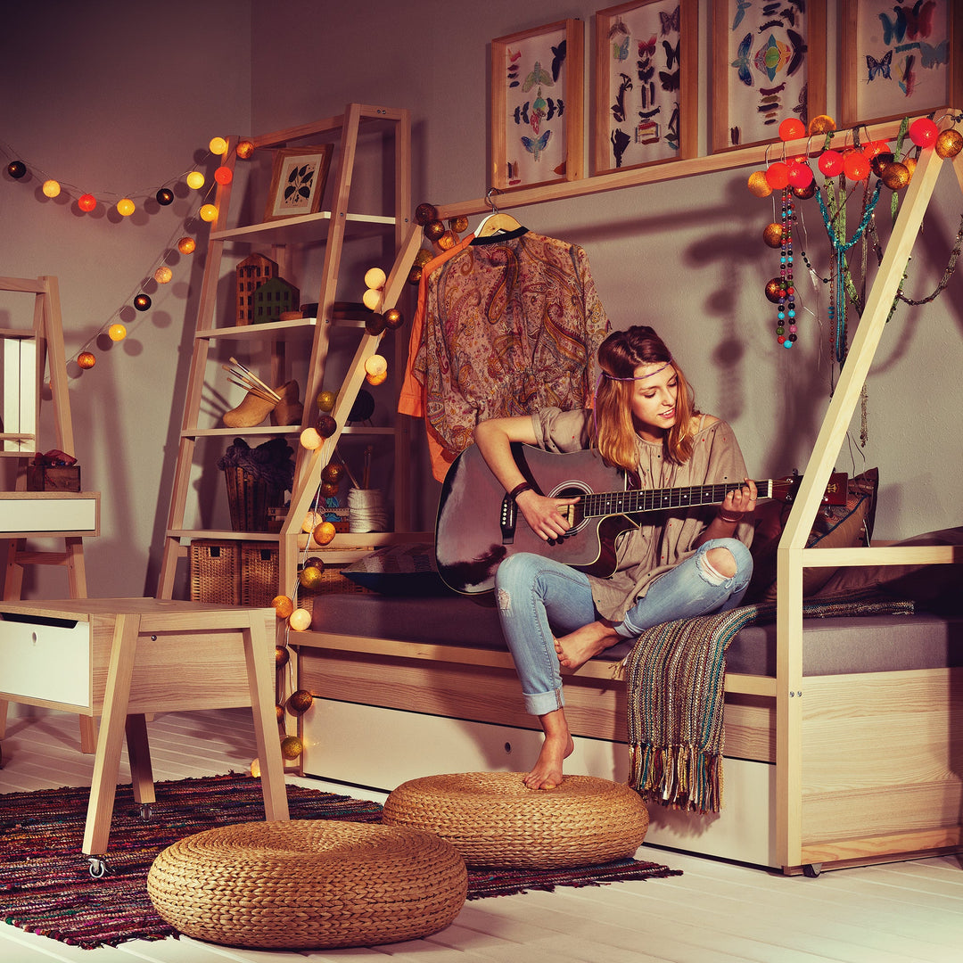 The Decorators: Biblioteca 5 rafturi, stejar-alb, VOX Spot 88x57x210 cm