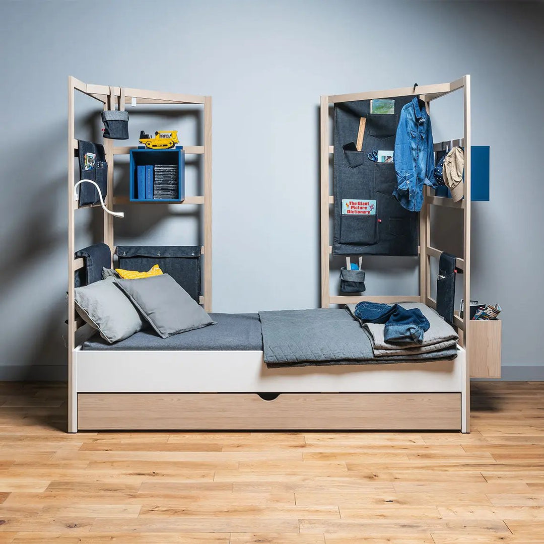 The Decorators: Tetiera pat VOX Stige, jeans, albastra, 55*100 cm