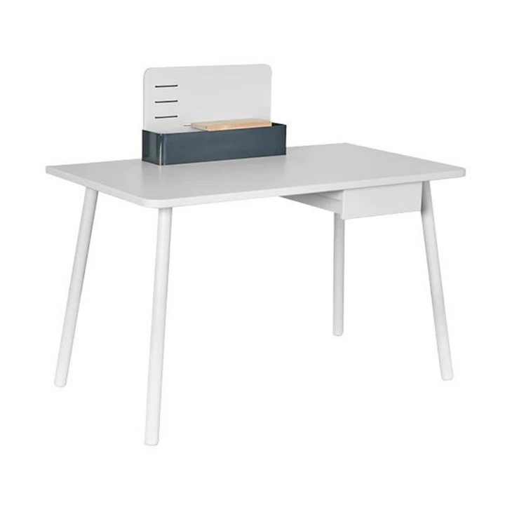 The Decorators: Birou copii cu sertar, lemn de pin si fag +MDF, alb, 120x 67x72 cm