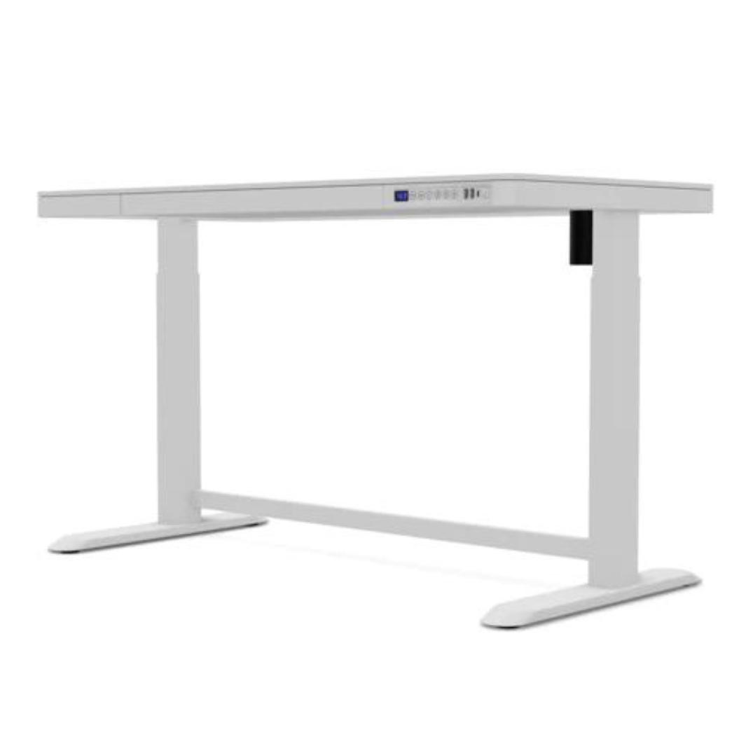 The Decorators: Birou copii ajustabil electric + USB, Rise, alb, 121x60x72-121 cm