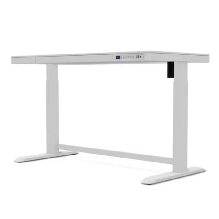 The Decorators: Birou copii ajustabil electric + USB, Rise, alb, 121x60x72-121 cm