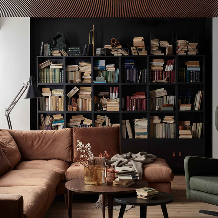 The Decorators: Biblioteca neagra cu 2 usi si 6 rafturi VOX Creative, 91x37x184 cm