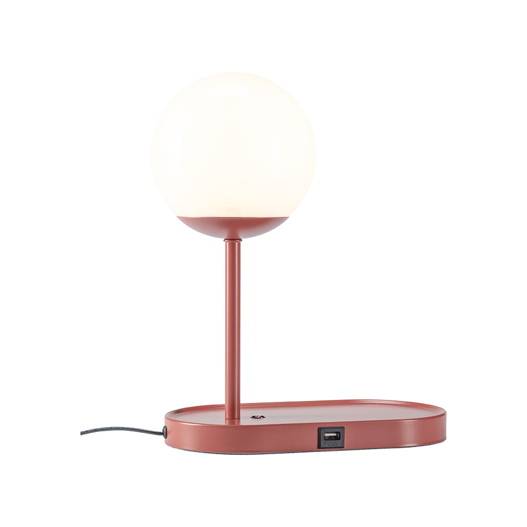 The Decorators: Veioza LED cu USB si suport telefon mobil VOX Bule, rosu