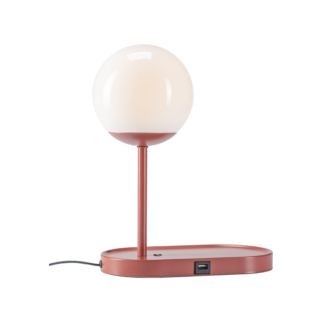 The Decorators: Veioza LED cu USB si suport telefon mobil VOX Bule, rosu