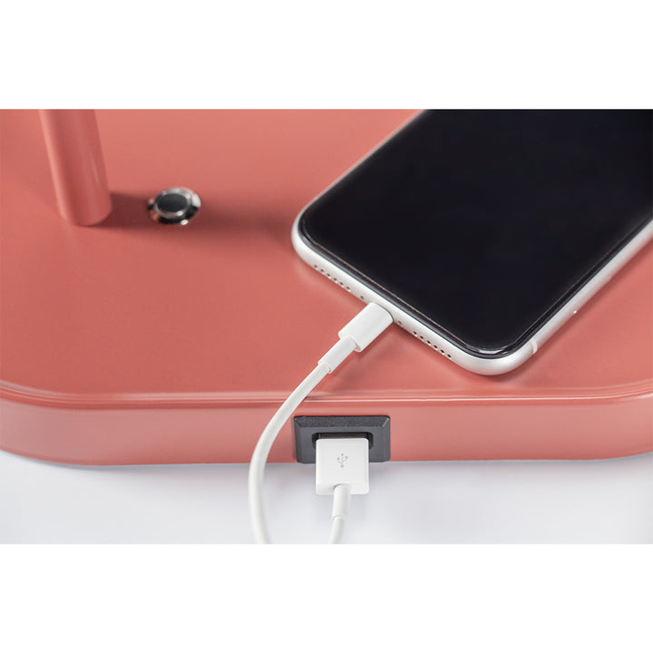 The Decorators: Veioza LED cu USB si suport telefon mobil VOX Bule, rosu
