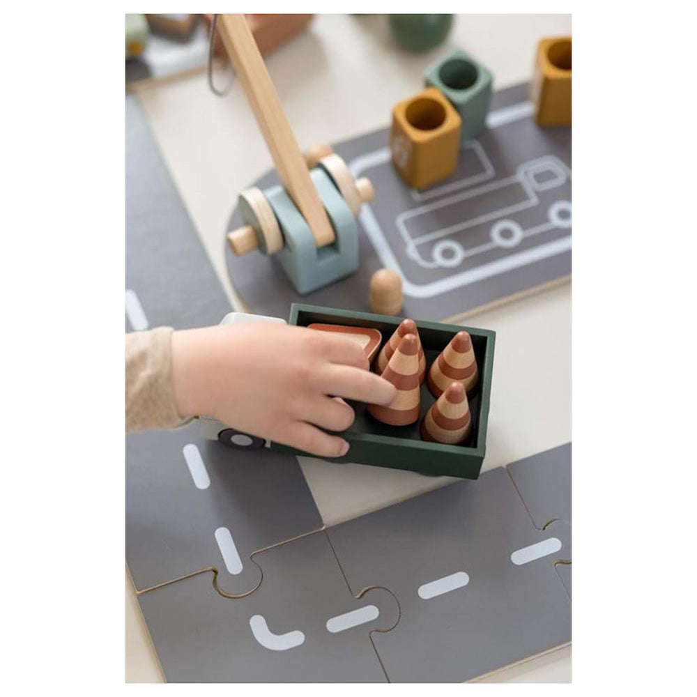 Accesorii joaca traseu pentru masinute, Play, lemn de mesteacan, 9/5/4 cm