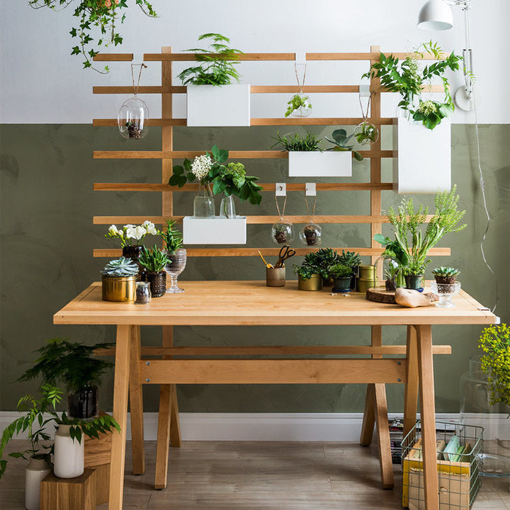 The Decorators: Birou din lemn cu paravan VOX Worknest 145x105x170 cm