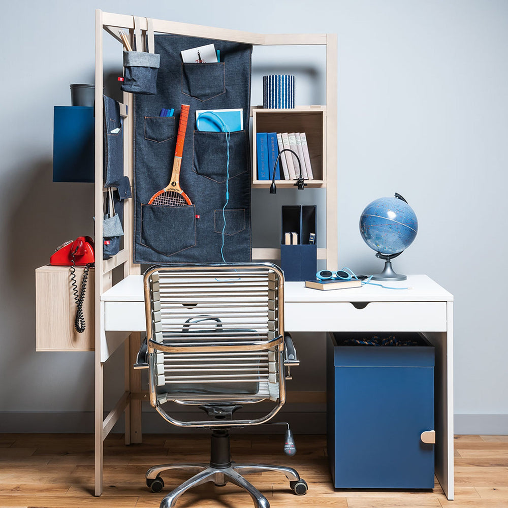 The Decorators: Organizator textil mare pentru birou VOX Stige, jeans, albastru, 119*55 cm