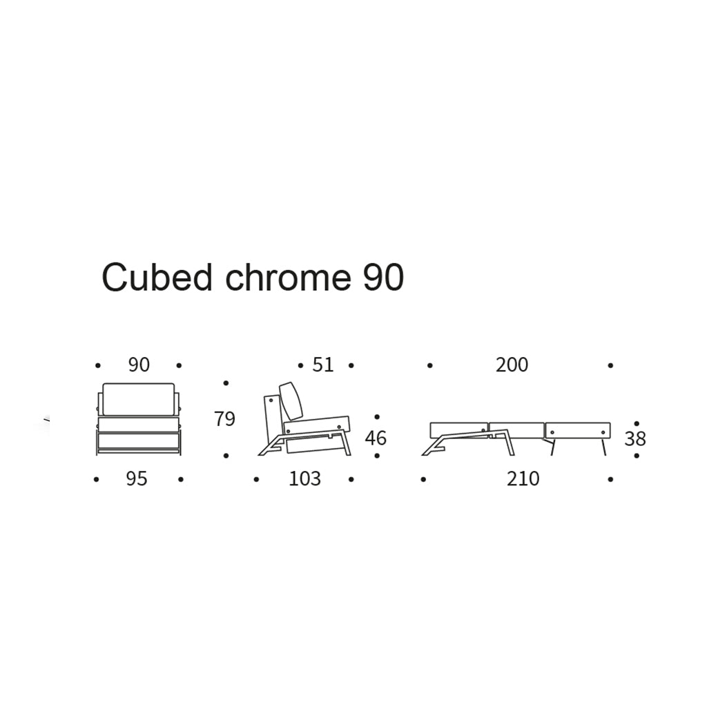 Fotoliu pat Cubed Chrome Argus Rust 90x200cm
