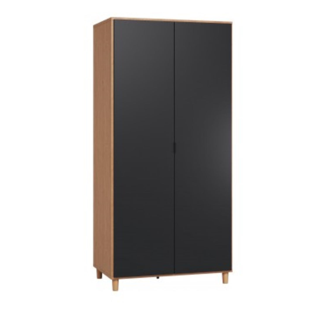Dulap 2 usi VOX Simple 92.5x194 cm, stejar/negru