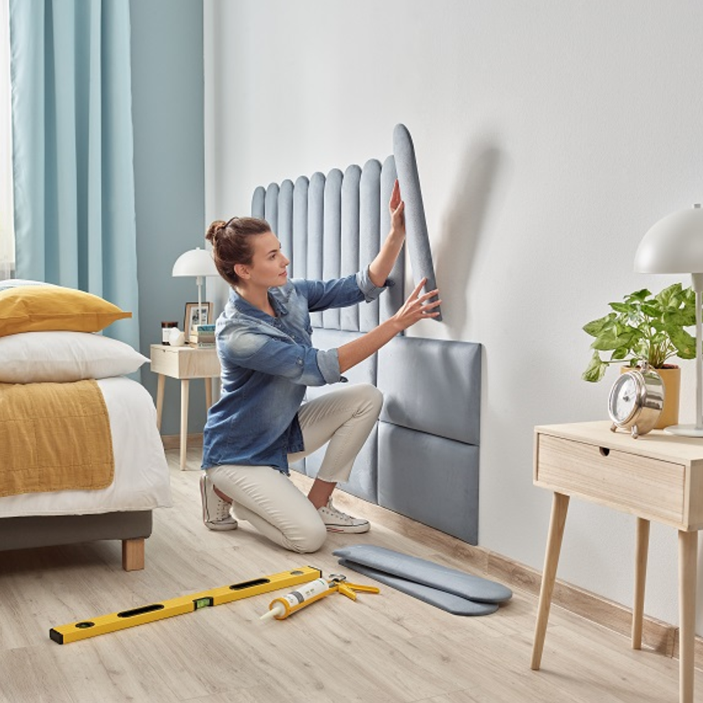 The Decorators: Panouri tapitate Vilo Regular 1, bleumarin (8 bucati/cutie)