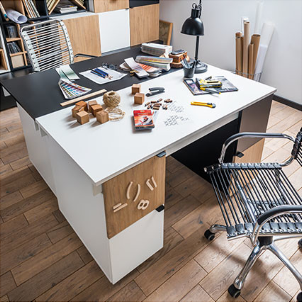 The Decorators: Front decorativ pentru biroul VOX Young Users, metal, natur, 35*34.5 cm