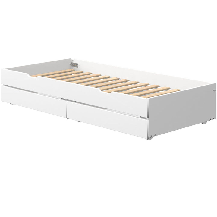 The Decorators: Extensie pat copii cu doua sertare, White, MDF si lemn de pin, 90x200 cm