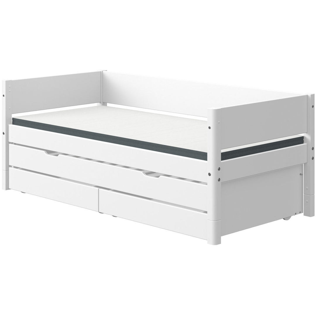The Decorators: Extensie pat copii cu doua sertare, White, MDF si lemn de pin, 90x200 cm