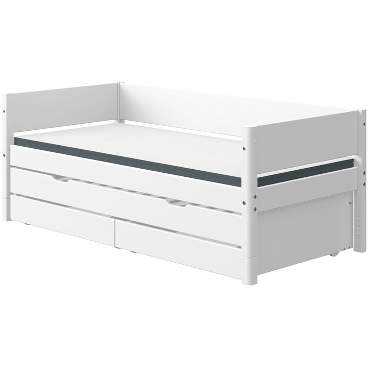 The Decorators: Extensie pat copii cu doua sertare, White, MDF si lemn de pin, 90x200 cm