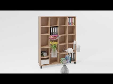 Biblioteca lata 4x5 rafturi, neagra VOX Simple 148.5x38x185 cm